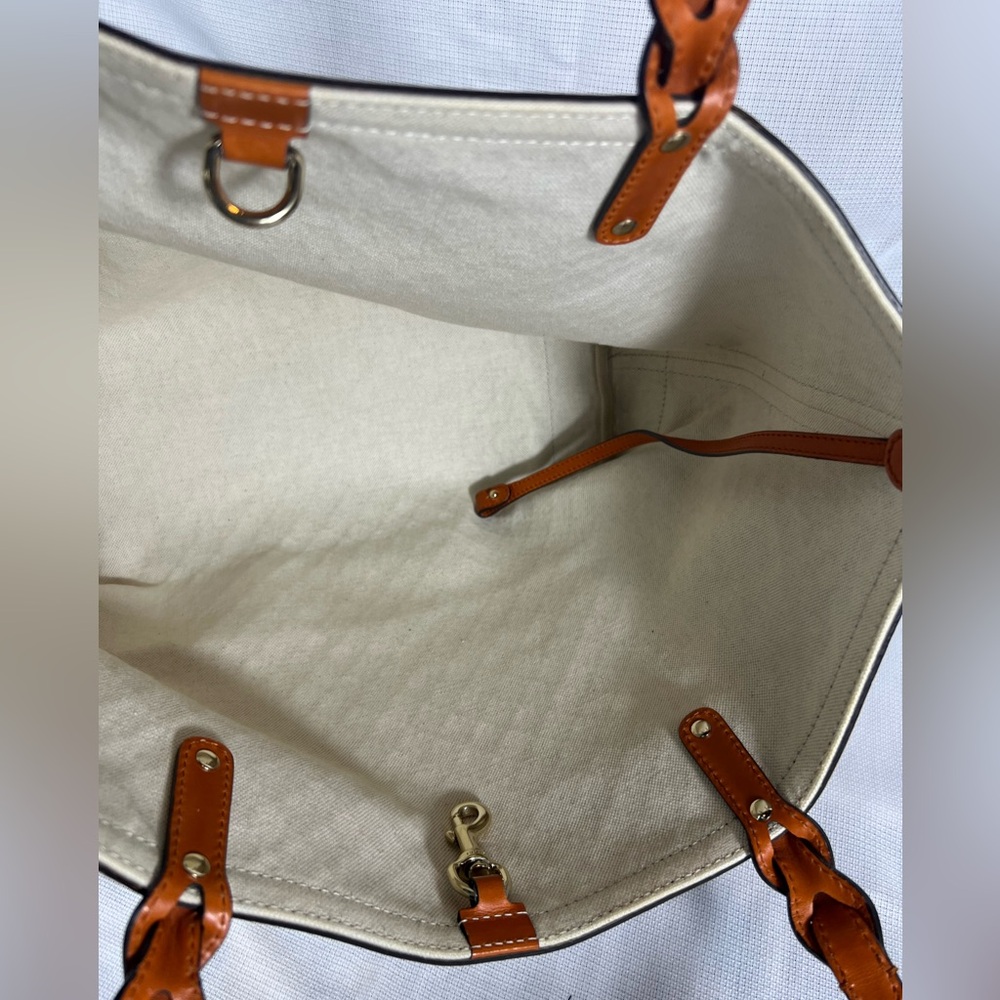 Gucci Diamante Canvas Tote Tan Leather Trim Large Shopper - Picture 9 of 12